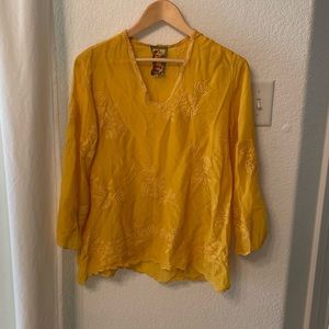 Johnny was mandi tunic top yellow blouse